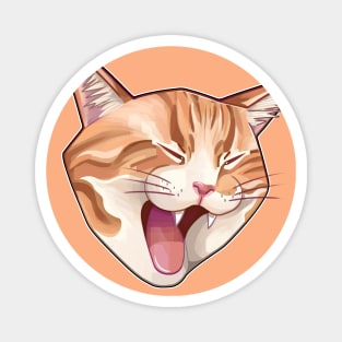 Screaming (Yawning) Orange Cat Head Magnet